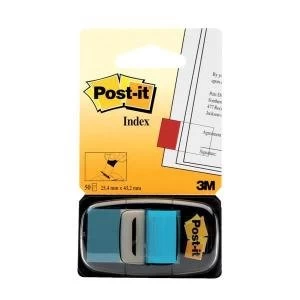 Post it 25mm Index Flags Bright Blue 12 x 50 Flags 680 23
