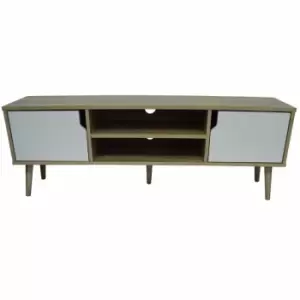 Techstyle Watsons Large TV / Entertainment Unit With Two Cupboards Oak / White