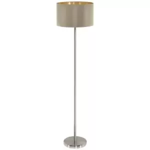 Eglo - Maserlo - 1 Light Floor Lamp Satin Nickel, E27