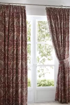 'Palais' Pair of Pencil Pleat Curtains With Tie-Backs