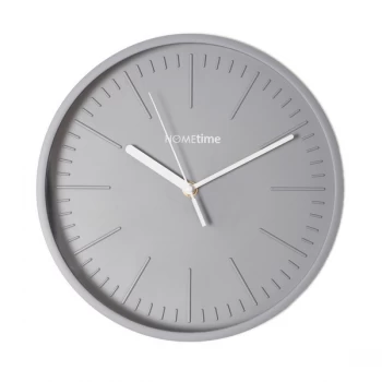 HOMETIME Matt Grey Clock with 3D Baton Dial - 28cm