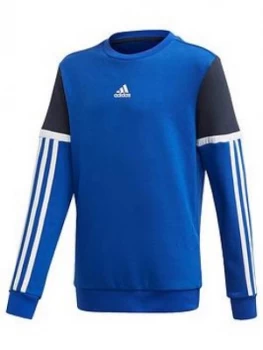 adidas Boys Bold Crew Sweat Top - Blue, Size 7-8 Years