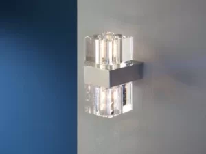 Cubic 2 Light Crystal Wall Lamp Chrome, G9