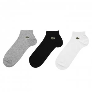 Lacoste 3 Pack Trainer Socks - Wht/Gry/Blk