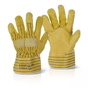 B Flex Canadian Yellow Hide Rigger Glove Ref CANYHSP Pack 10 Up to 3