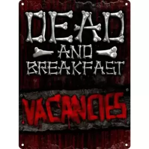 Dead And Breakfast Mini Tin Sign (One Size) (Red) - Red - Grindstore