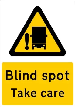 Outdoor Vinyl Sticker - Blind Spot Take Care - Large CASTLE PROMOTIONS SS050SA