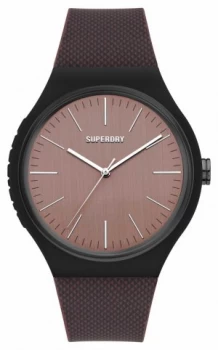 Superdry Black Soft Touch Silicone Black Dial SYG344B Watch