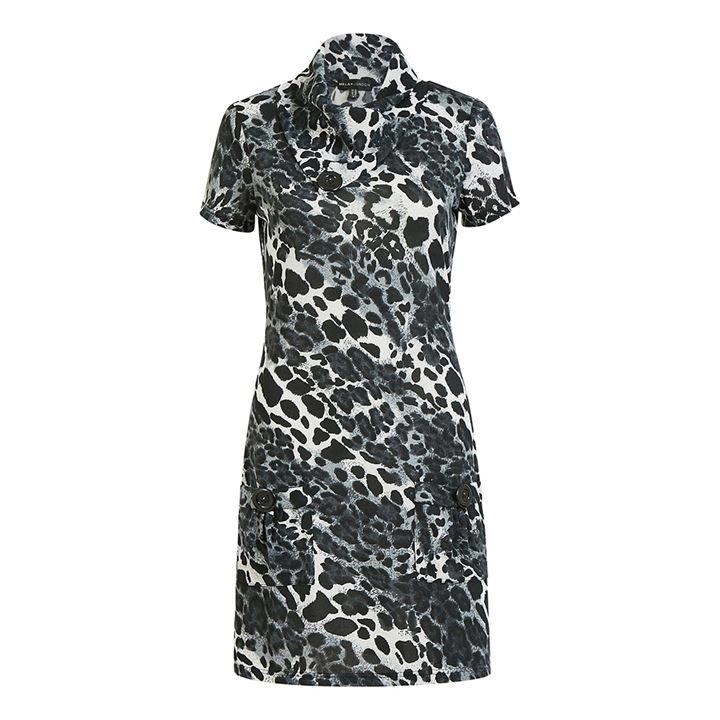 Mela London Black Leopard 'Antonia' Knitted Dress - 8