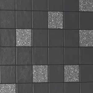 Holden Decor Granite Black Tiling On A Roll Wallpaper