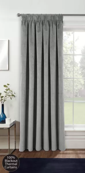 Velvet, Supersoft, 100% Blackout, Thermal Door Curtain with Tape Top