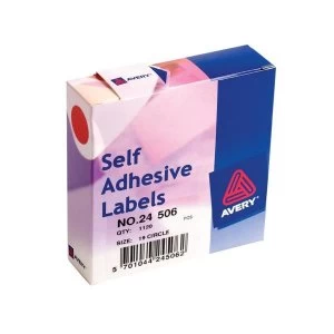 Avery 24-506 Red Coloured Labels in Dispensers Pack 1120
