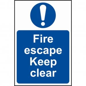 Scan Fire Escape Keep Clear Sign 200mm 300mm Standard