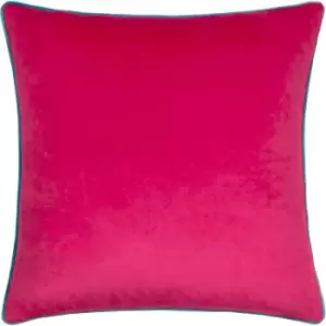 Meridian Velvet Cushion Raspberry/Teal - Raspberry/Teal - Paoletti