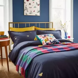 Joules Bee Embroidered Single Duvet Cover Set, Navy
