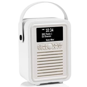 View Quest VQ Retro Mini DAB+ Digital & FM Radio with Bluetooth and Dual Alarm Clock - White