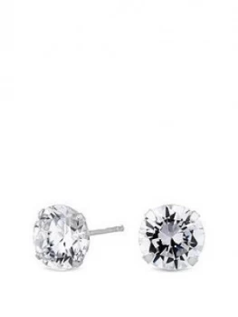 Simply Silver 8Mm Round Brilliant Cubic Zirconia Studs Earrings