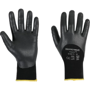Polytril Air 3/4 Coated Black Gloves - Size 9