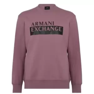 Armani Exchange Textured Logo Sweatshirt - Purple