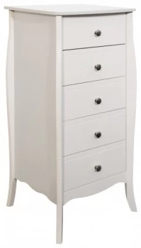 Argos Home Amelie 5 Drawer Narrow Chest of Drawers - White