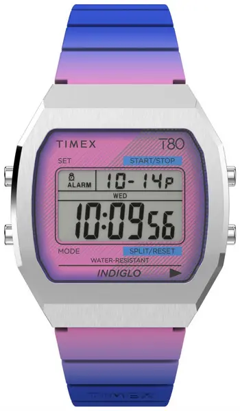 Timex TW2V74600 80 (36mm) Digital Dial / Purple Resin Strap Watch