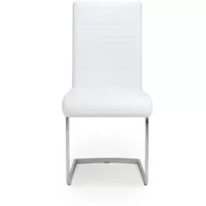 Shankar - Pair Of Callisto Leather Effect White Dining Room Chair