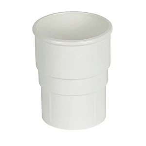 FloPlast RS1W Round Line Downpipe Pipe Socket - White 68mm