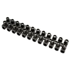 BQ Black 15A 12 Way Cable Connector Strip Pack of 5