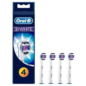 Oral B 3D White Replacement Electric Toothbrush Heads x4