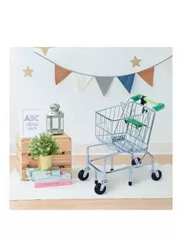 Teamson Kids Supermarket Happy Shopping Cart - Green