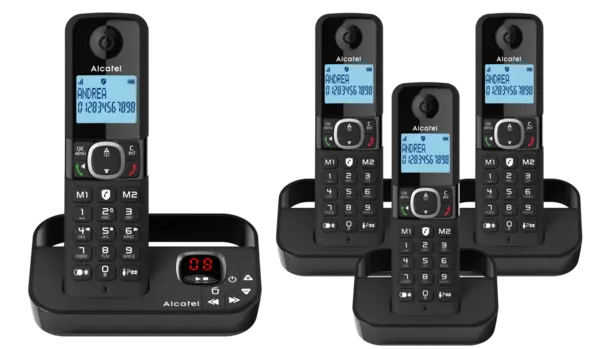 Alcatel F860 Voice TAM Cordless Dect Phone Quad Handsets