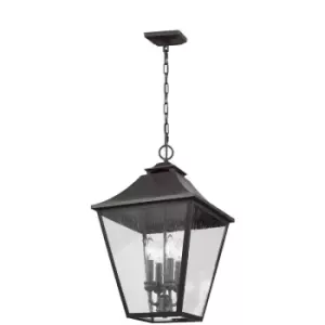Elstead Feiss Galena Outdoor Pendant Ceiling Light Sable, IP44