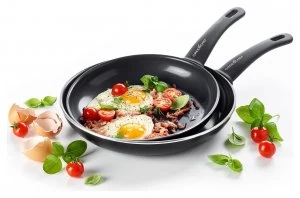 GreenChef Soft Grip 24 and 28cm Frying Pan Set - Black