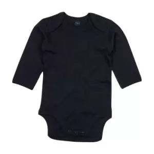 Babybugz Baby Unisex Organic Long Sleeve Bodysuit (6-12 Months) (Black)