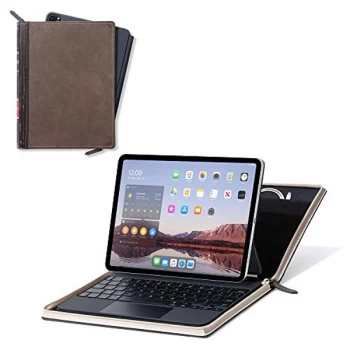 Twelve South BookBook Vol 2 for 12.9" iPad Pro (Gen 3 and 4) Hardback leather Cover with Pencil/Document/Cable Storage...
