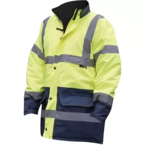 Warrior Mens Denver High Visibility Safety Jacket (M) (Fluorescent Yellow) - Fluorescent Yellow