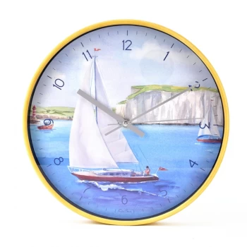 By The Seaside Clock Sail Boat at Dover by Finola Stack