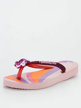 Havaianas Slim Glitter II Unicorn Flip Flop Sandals - Pink, Size 3-4 Older