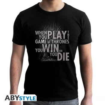 Game Of Thrones - Quote Trone - Mens Small T-Shirt - Black