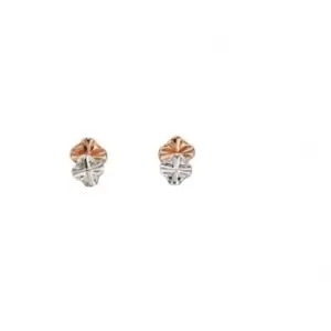 Elements Silver Ruffle Design Rose Gold Plain Silver Stud Earrings E5493
