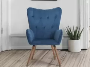 Birlea Willow Midnight Blue Velvet Fabric Chair