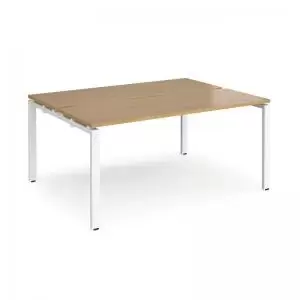 Adapt back to back desks 1600mm x 1200mm - white frame and oak top