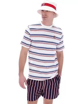 Fila Stan Yarn Dye Stripe T-Shirt - White Size M Men