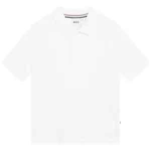 Boss Tonal Polo Shirt Juniors - White