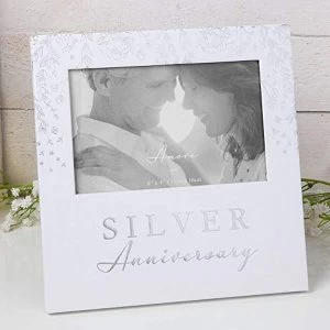 6" x 4" - Amore By Juliana Photo Frame - Silver Anniversary