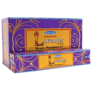 Box of 12 Packs of Natural Lavender Incense Sticks by Satya
