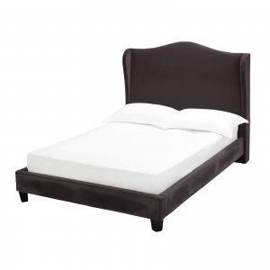 Chateaux Charcoal Wing Bed King Size WOOD, FABRIC