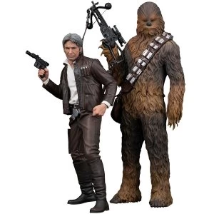 1:10 Han Solo & Chewbacca The Force Awakens ArtFX+ Twin Set