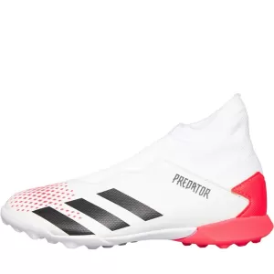 Adidas Junior Predator Laceless 20.3 Astro Turf Football Boot, White, Size 5