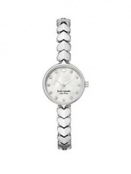 Kate Spade New York Kate Spade Mother Of Pearl Mini Dial Silver Heart Stainless Steel Bracelet Ladies Watch